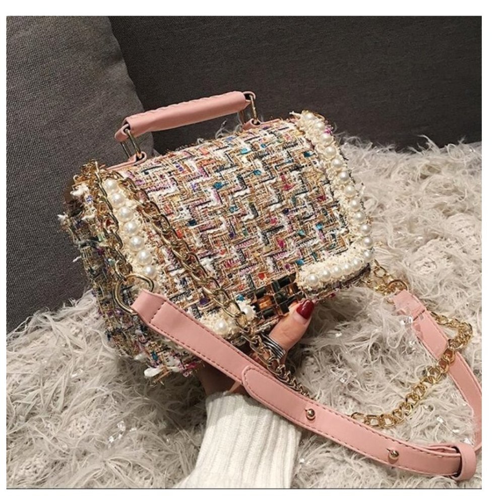 Magical Woolen Pink Crossbody Bag - Picture 2 of 5